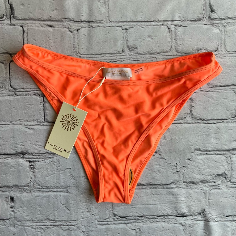 Ramy Brook New York Bikini Bottom Neon Orange Swim Suit Brand New Small NWT